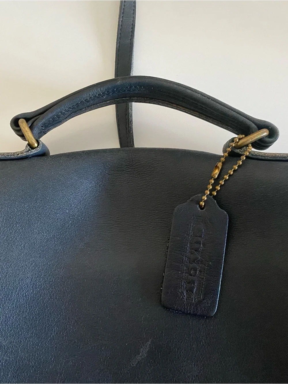 Vintage Coach 5130 Station Bag Blue Leather Crossbody Bag With Removable Strap